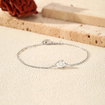 D Color Moissanite 925 Sterling Silver Luxury Lab Diamond Water Drop Link Chain Bracelet For Women Wedding Fine Jewelry
