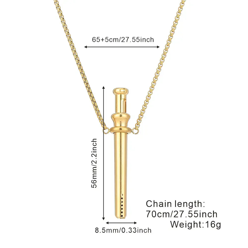 1pc Stress Anxiety Relief Necklace 56mm Length Stainless Steel Meditation Necklace Quit Smoking Anxiety Relief Necklace