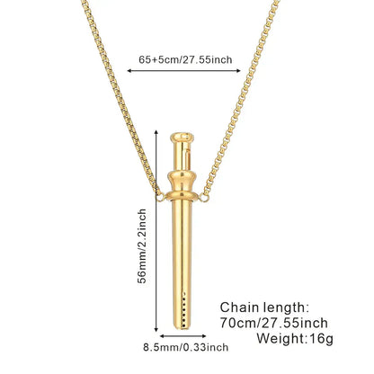 1pc Stress Anxiety Relief Necklace 56mm Length Stainless Steel Meditation Necklace Quit Smoking Anxiety Relief Necklace