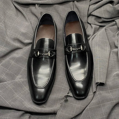 European Classic Mens Wedding Dress Shoes Genuine Leather Horsebit Loafer Shoes Green Casual Business Party Formal Shoes for Men