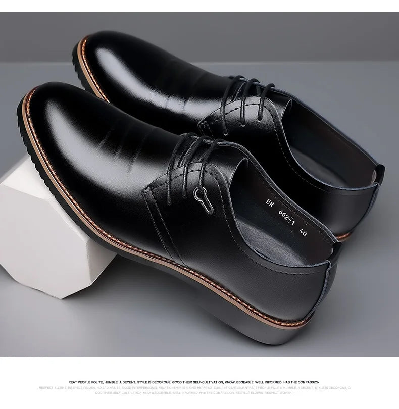 Mens Formal Business Oxford Shoes Classic Leather Dress Shoes for Wedding and Office