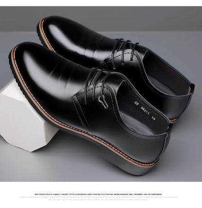 Mens Formal Business Oxford Shoes Classic Leather Dress Shoes for Wedding and Office
