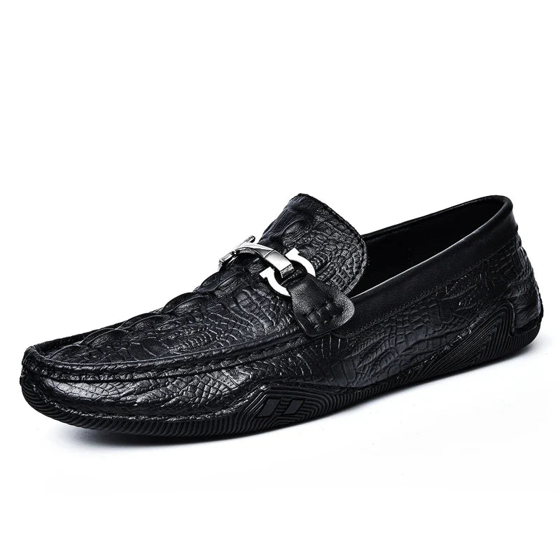 Blue Slip On Loafers Genuine Leather Casual Shoes Men Luxury Brand Designer Men's Moccasins Mocassin Homme Sales Discount