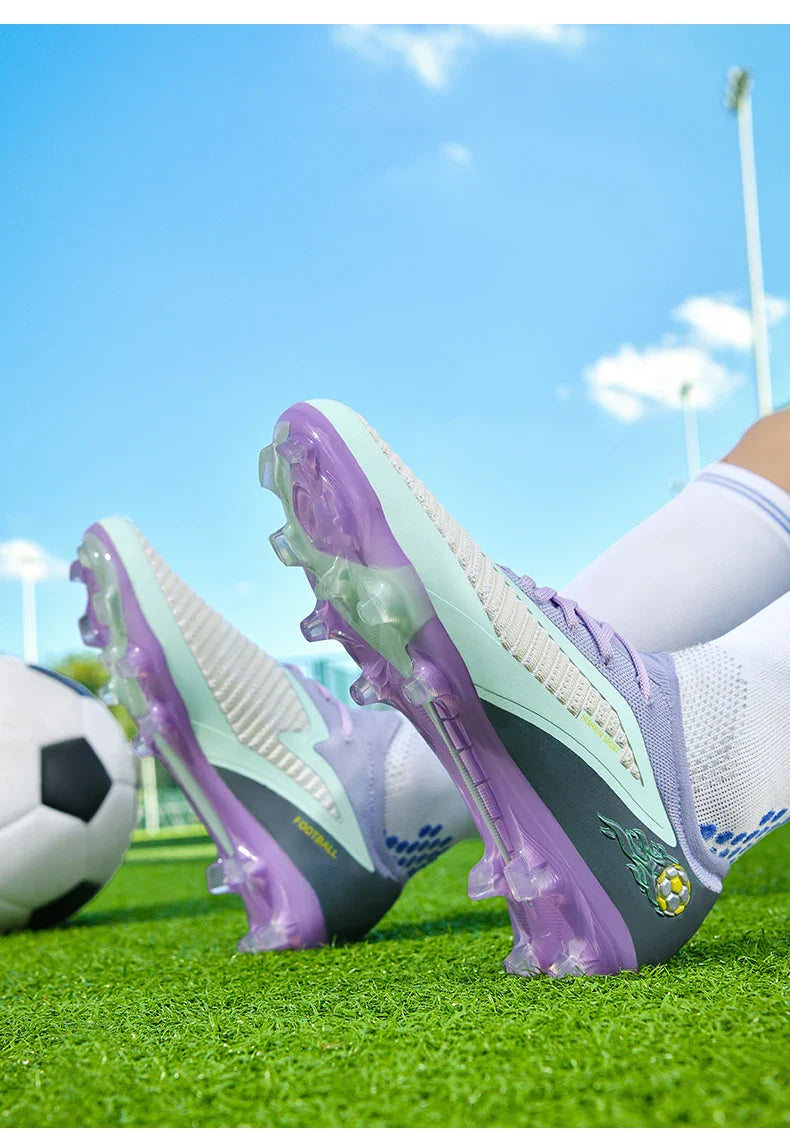 New Men Football Boots Outdoor Sport Boys Long Spikes Training Cleats Soccer Shoes Adult Non Slip Breathable Match Comfortable