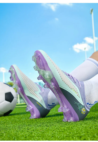 New Men Football Boots Outdoor Sport Boys Long Spikes Training Cleats Soccer Shoes Adult Non Slip Breathable Match Comfortable