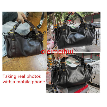 2025 Sac à main à bandoulière Simple pour femmes, sac Boston élégant et polyvalent, sac de travail intérieur en Polyester doux