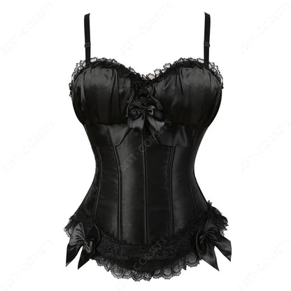 Women Corset Top With Straps Bustier Pink Lace Corset Overbust Tank Tops Thin Straps Sexy Green Corset for Women