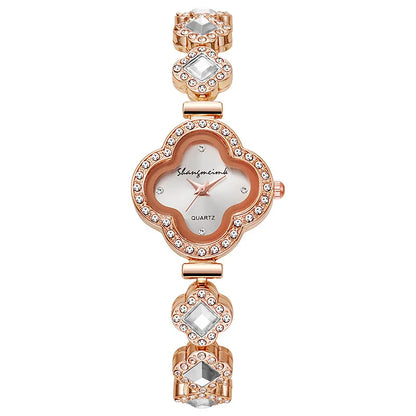 Women Watch Vintage  Set Diamond es Small Green   Wrist  No Box
