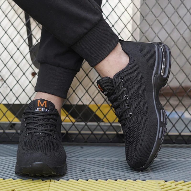 Safety Footwear Men Work Boots Lightweight Air Cushion Sneakers Puncture-Proof Work Shoes Indestructible Male Steel Toe Shoes
