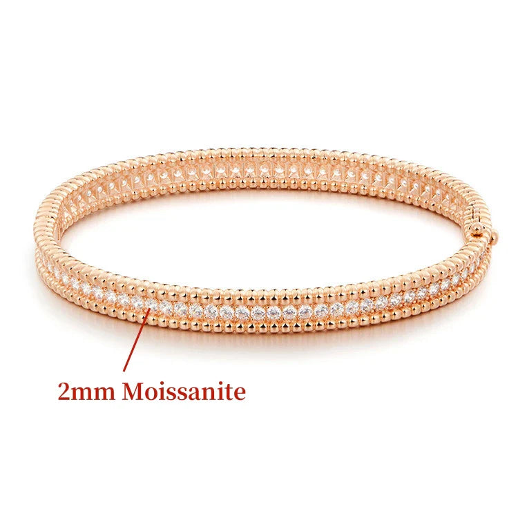 2mm Certified Moissanite Bangles For Women S925 Silver Trendy Wedding Party Bracelets 18K Gold Plated Fine Jewelry Gifts