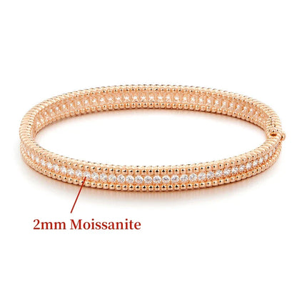 2mm Certified Moissanite Bangles For Women S925 Silver Trendy Wedding Party Bracelets 18K Gold Plated Fine Jewelry Gifts