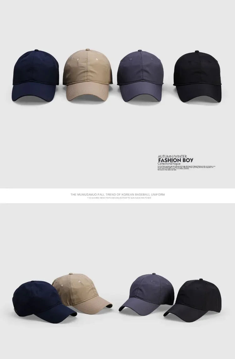 Big Size Summer Quick Drying Baseball Cap Man Breathable Large Plus Head Size Sun Hats Male Outdoor Sport Visor Cap Gorros