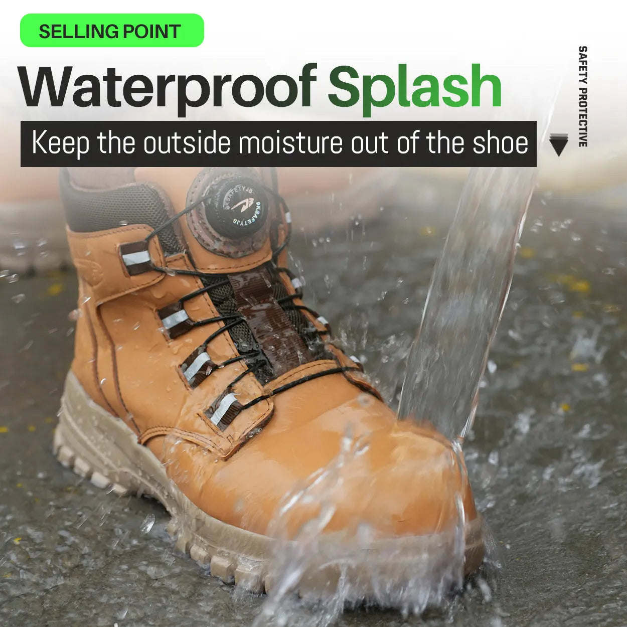 High Top Work Shoes Men Rotary Button Slip Resistant Safety Shoes Water Resistant Work Sneakers Anti-Puncture Anti-smash Shoes