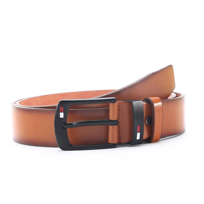Men's PU Leather Alloy Pin Square Buckle Belt BusinessLeisure Belts Fashion WaistBelts for Men
