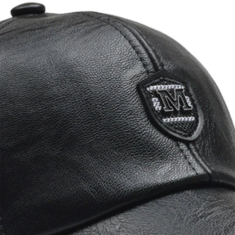 Fashion Men Baseball Cap Autumn Winter warm leather Cap Hip Hop Snapback Hat Outdoor Sports Casual Caps Dad Hats Adjustable