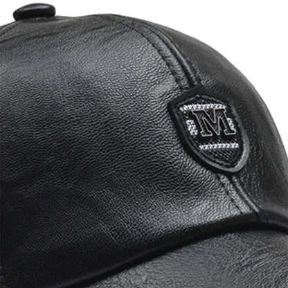 Fashion Men Baseball Cap Autumn Winter warm leather Cap Hip Hop Snapback Hat Outdoor Sports Casual Caps Dad Hats Adjustable