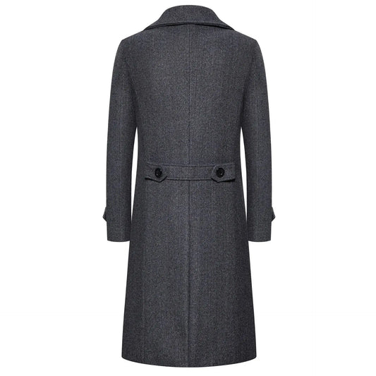 Spring Long Woolen Coats Men Fashion Double Breasted Trench Coats Autumn Turn Down Collar Slim Fit Windbreaker Male Outwear