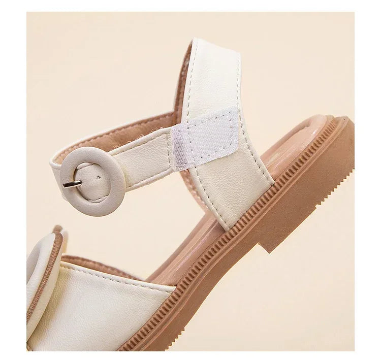 New Children's Sandals Summer Bowknot Girls Princess Causal Shoes Fashion Kids Soft Bottom Beach Flat Sandals Open-toe Versatile