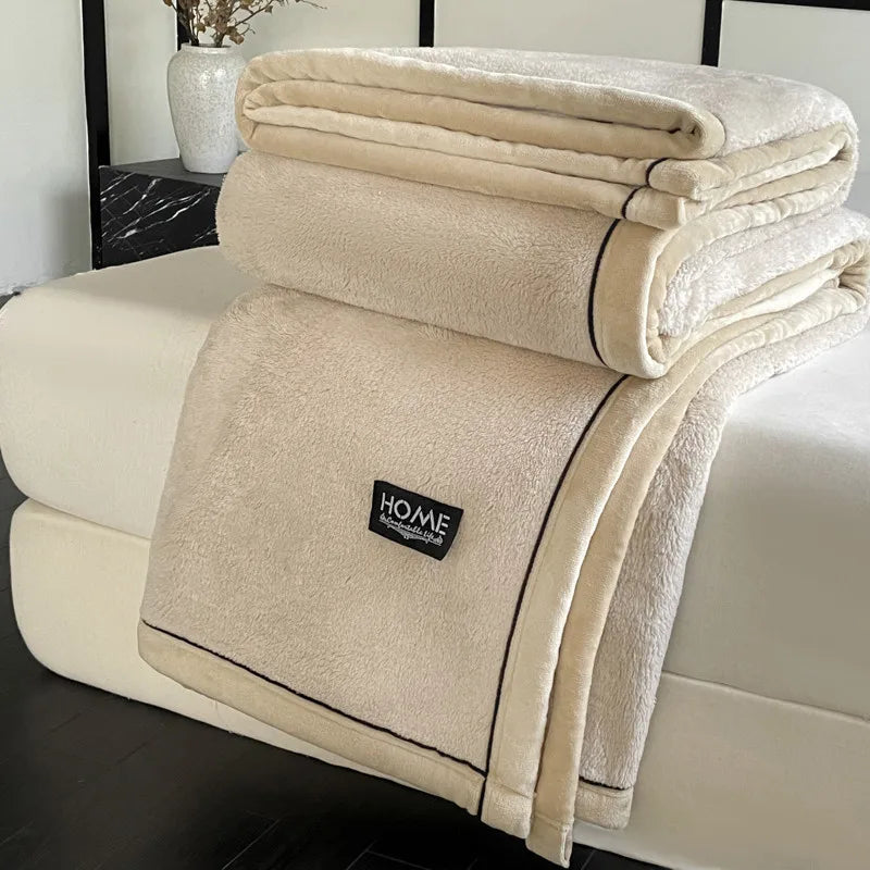 2025 New Comfortable Cotton Velvet Thickened Warm Coral Velvet Blanket Milk Velvet Long Velvet Light Luxury Blanket