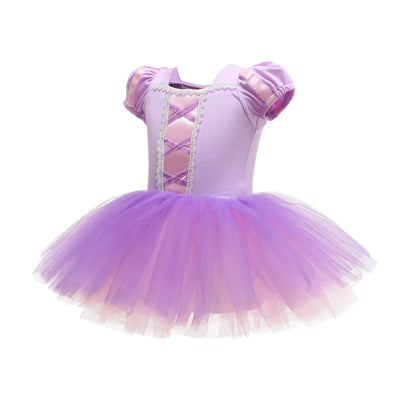 Princess Ballet Tutu Dress with Cape for Toddler Little Girls Ballerina Dance Costume Outfit Dancewear, Blue/Purple/Yellow