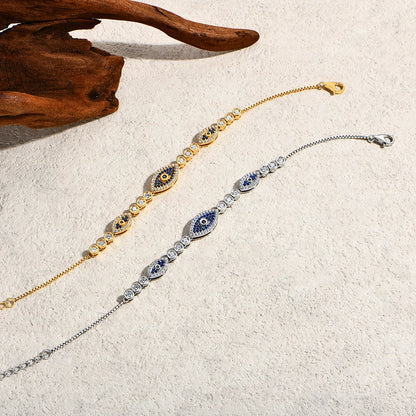 Charm Evil Eye Bracelet s925 Sterling Silver Laboratory Sapphire Adjustable Bracelets For Women Party Gift Fine Jewelry