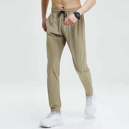 Gym Fitness Trousers Men's Pencil Pants Tight Jogging Running Breathable Quick-Drying Ice Silk Sports Wind Casual Fashion Pants