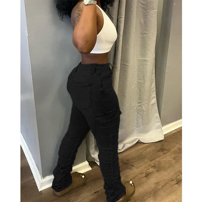 Fashionable and Personalized Low-waist High-elastic Jeans