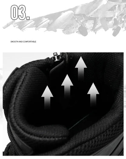 Fashion Men Boots Desert Tactical Boots Mens High Top Outdoor Hiking Shoes Waterproof Ankle Work Safty Sneakers