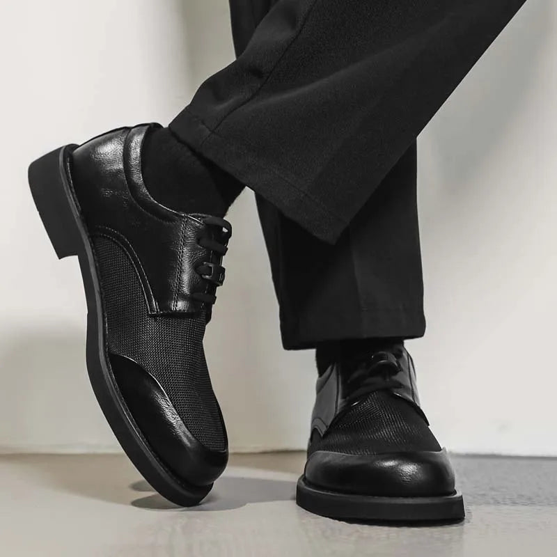 Summer New Leather Shoes Men's Business Hollow Holes Soft Bottom Men's Sandals Formal Wear Breathable Office Dress Shoes for Men