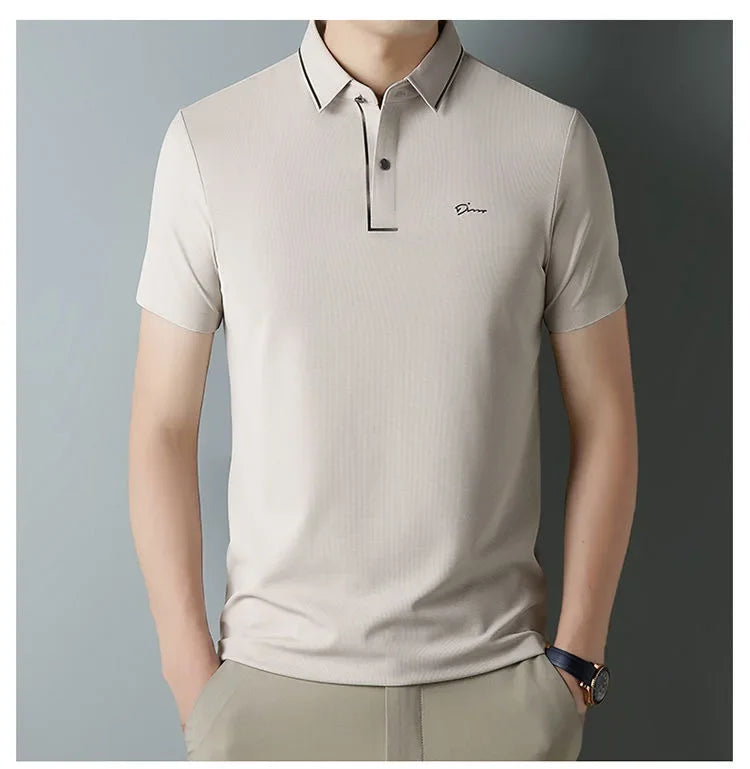 High end designer brand short sleeve POLO shirt men cool breathable summer T-shirt fashionable embroidery casual men's clothing