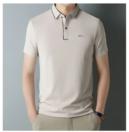 High end designer brand short sleeve POLO shirt men cool breathable summer T-shirt fashionable embroidery casual men's clothing