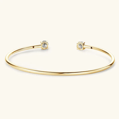 Dainty 0.5CT Round Brilliant Cut Moissanite Cuff Bangle for Women s925 Silver Lab Diamond Open Hand Chain Bracelet Gift