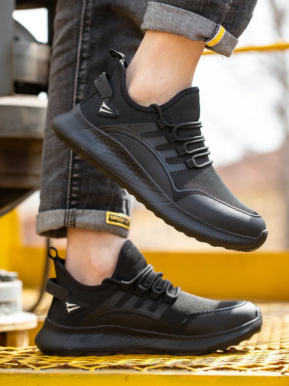 Men Safety Shoes For Work Safety Boots Protect Breathable Anti-smash Steel Toe Sport Work Sneakers Construction Security Boots