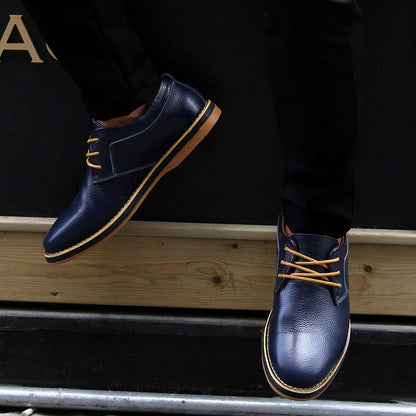 Genuine Leather Men Dress Shoes Oxfords Brogue Lace Up Italian Mens Casual Shoes Luxury Brand Moccasins Loafers Plus Size 38-48