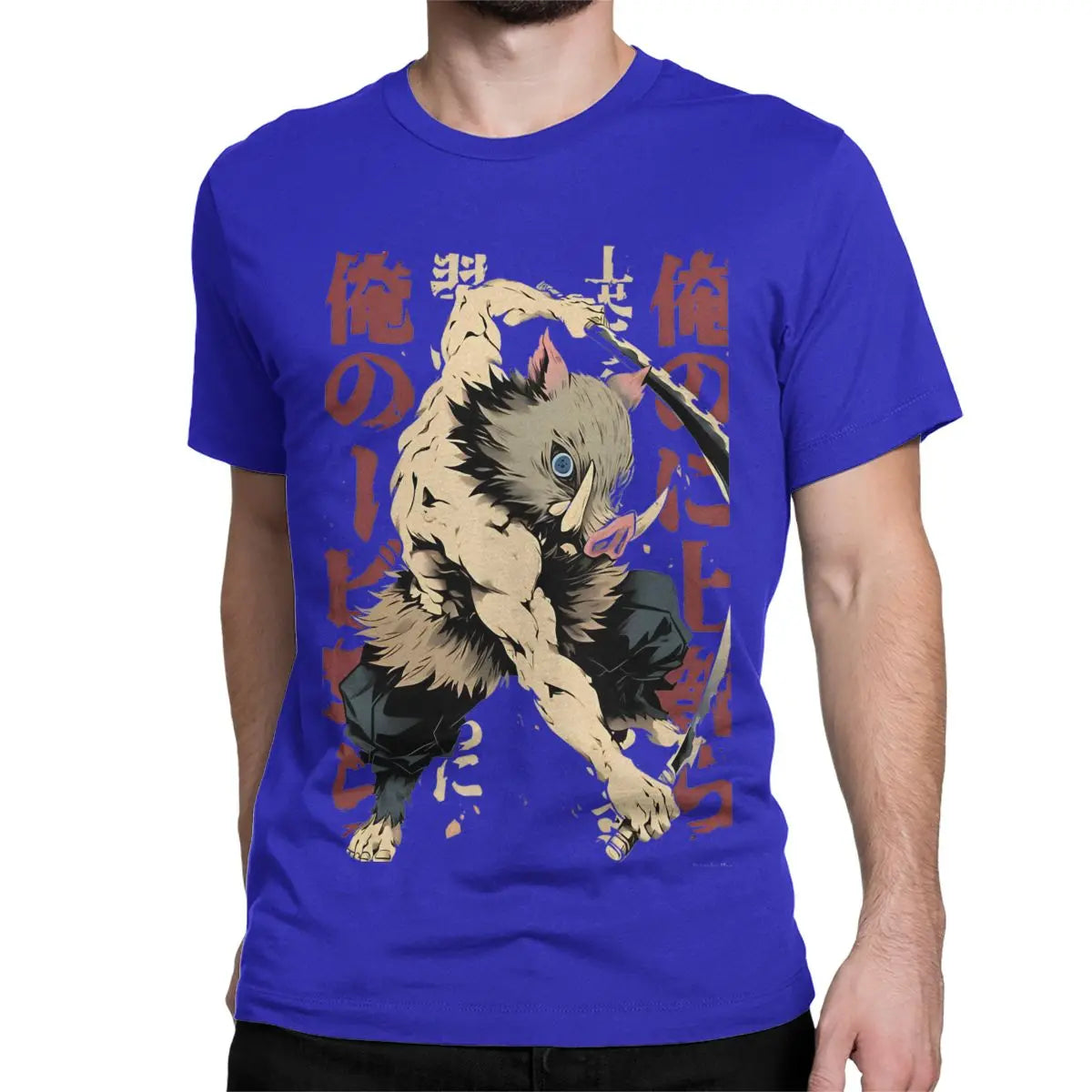 Inosuke Demon Slayers Men Women T Shirt Japanese Anime Nezuko Casual Tees Short Sleeve O Neck T-Shirts Pure Cotton 6XL Clothes
