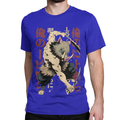 Inosuke Demon Slayers Men Women T Shirt Japanese Anime Nezuko Casual Tees Short Sleeve O Neck T-Shirts Pure Cotton 6XL Clothes