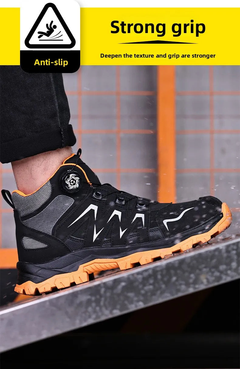 Durable Steel Toe Work Shoes Anti Smashing Piercing with WearResistant Rubber Soles Iron Shavings Resistance for Safety Workwear