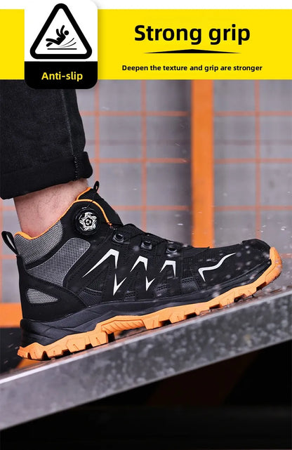 Durable Steel Toe Work Shoes Anti Smashing Piercing with WearResistant Rubber Soles Iron Shavings Resistance for Safety Workwear