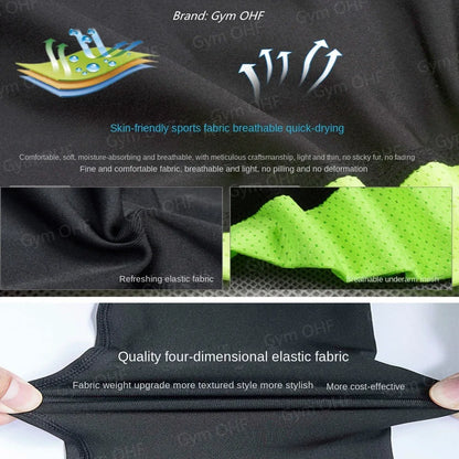 Funny Face 2 in 1 Shorts T Shirt Suits Men's Fitness Breathable Second Skin Compression Shirts Sets Gym Double Deck Shorts