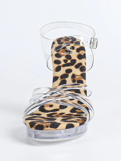11CM Clear High Heel Summer Party Dress Shoes 2026 New Transparent Thin Strip Wedge Thick Platform Crystal Sandals For Women's