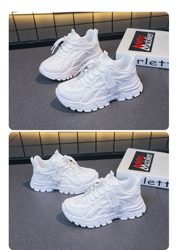 Girls Sneakers 2024 Children Casual Shoes Mesh Platform Designer Tennis Sneaker 6 To 12 Years Kids Sports Shoe for Girl