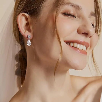 3cttw  Certified Oval/Round Cut Moissanite Diamond Drop Earrings for Women 100% 925 Sterling Silver Stud Earring Fine Jewelry