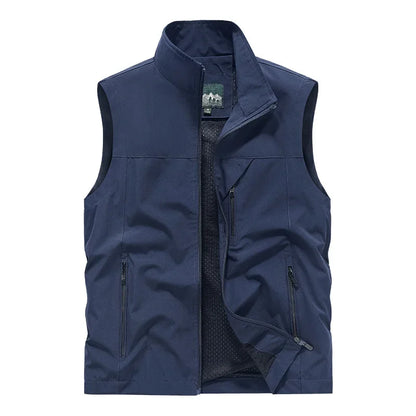 2025 New Fashion Men's Vest Windproof Solid Sleeveless Jacket Motorcycle Ourdoor Waterproof Biker Vest for Men Clothing