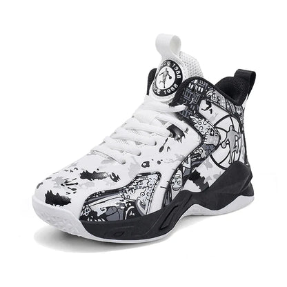 Kids Basketball Shoes Non-slip Breathable PU Leather Basketball Training Sneakers Boys Girls Sports Shoes Children Running Shoes
