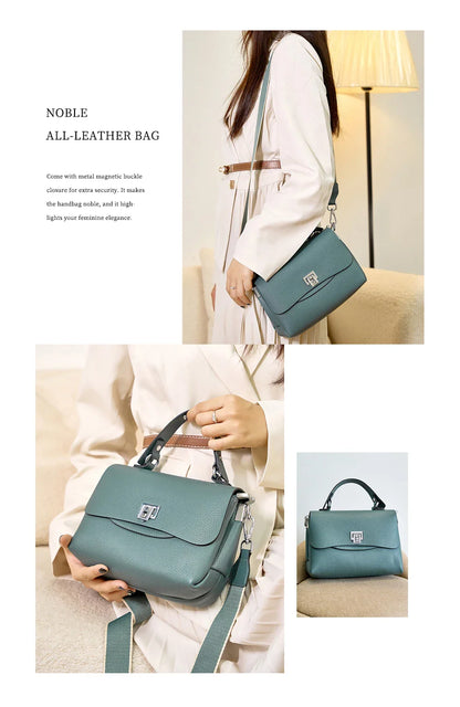 Women Genuine Leather Top-handle Bag Envelope Bags Luxury Designer Shoulder Handbag Ladies Elegant Crossbody For Ladies