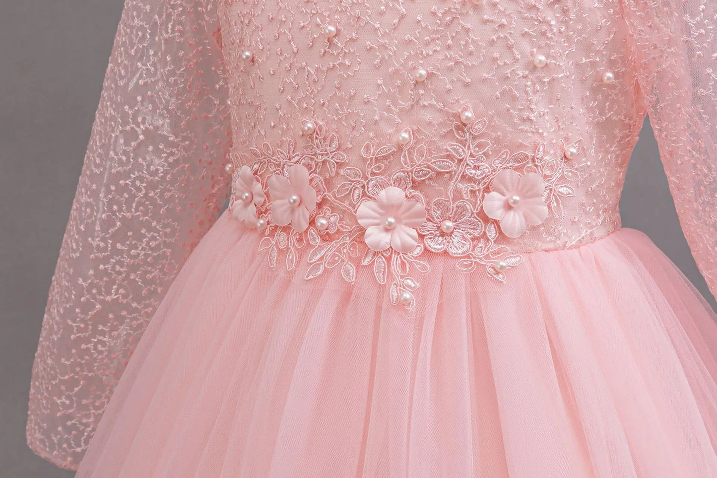 New Flower Girl Wedding White Lace Dress Elegant Girl Beauty Pageant Princess Long Dress 4-12-year-old Summer Children's Clothin