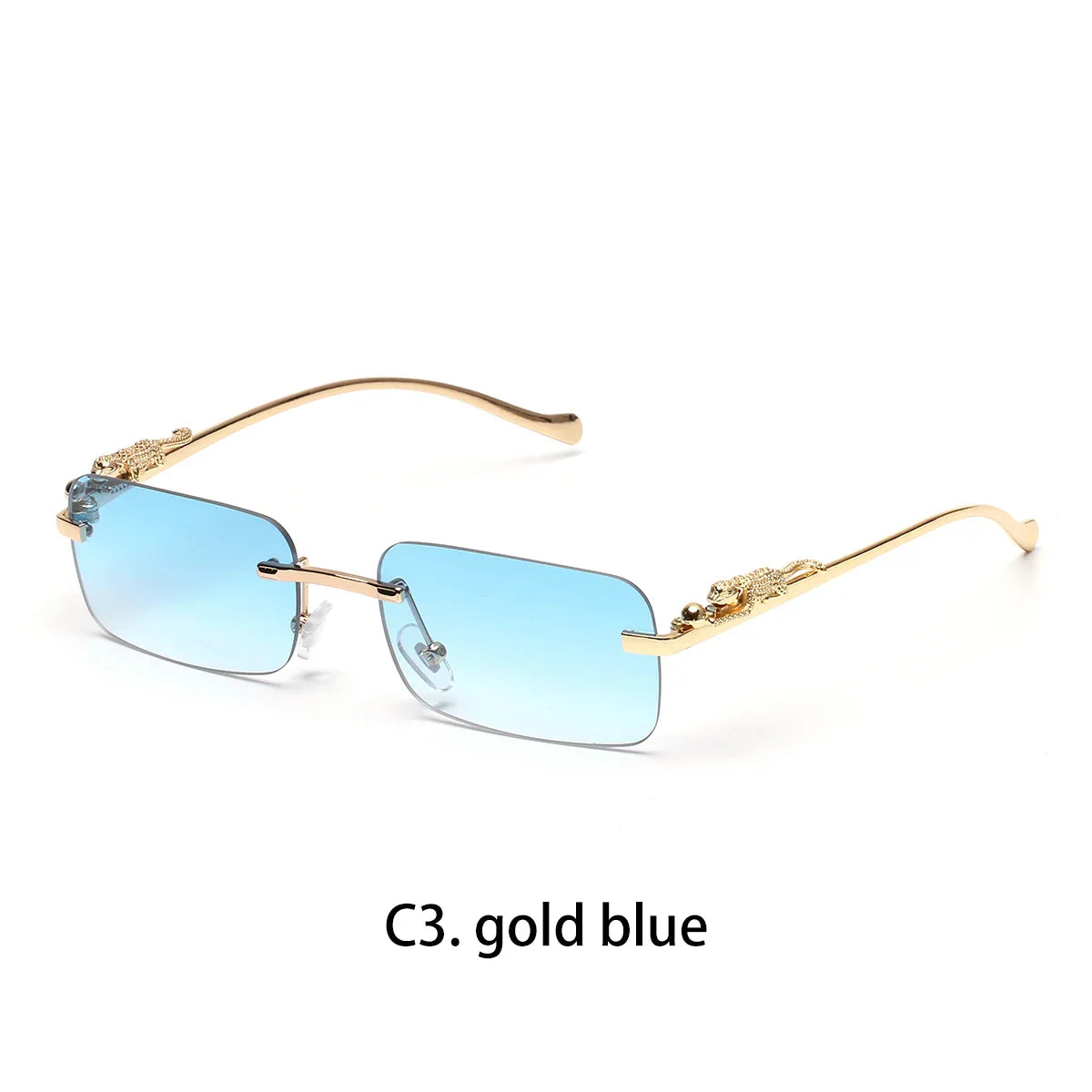 rimless sunglasses UV400 fashion square metal glasses for men women designer man's brand sun glasses shades for outdoor