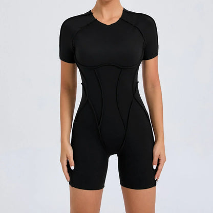 Women's High Elasticity Sports Bodysuit Kit Yoga Fitness Jumpsuit Open Back Hip-Lift Outdoors Gym Workout Sexy Fitness Outfit