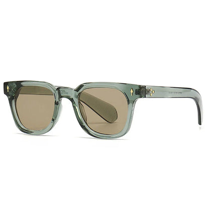 Square Men Rivets Sunglasses Shades UV400 Fashion Women Green Sun Glasses
