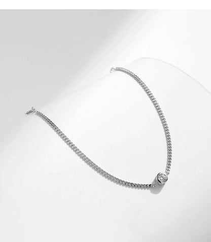 0.25CT Moissanite Bezel Setting Bracelet For Women Diamond 925 Sterling Silver Elegant Chain Bracelet Wedding Jewelry